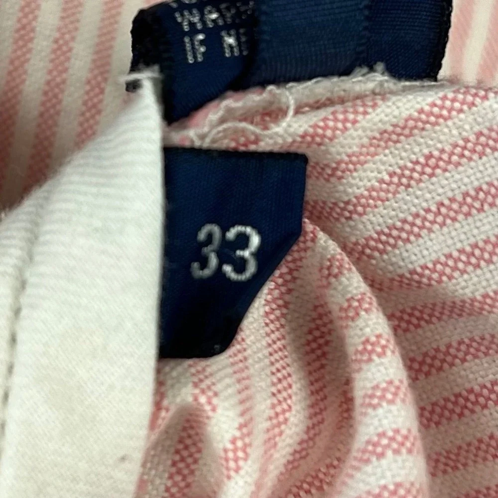 Polo Golf Ralph Lauren Shorts‎ Men's 33 Pink White Cotton Striped Chino 9